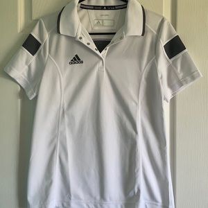 Women’s Adidas White & Grey Polo, Size M